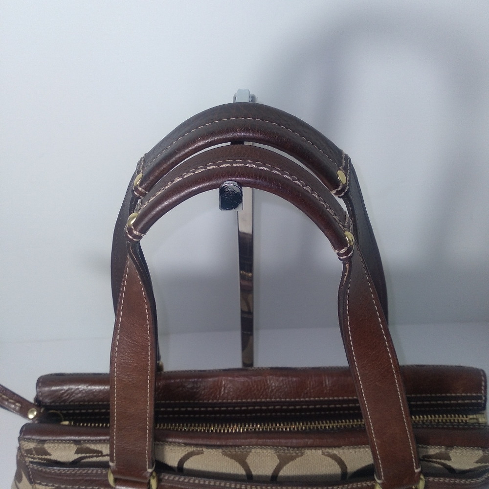 SOLD Authentic Vintage Coach Hampton Signature Stripe C Monogram Canvas Bag - Picture 8 of 14